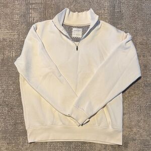Denim & Flower Cream Quarter-Zip Sweatshirt
